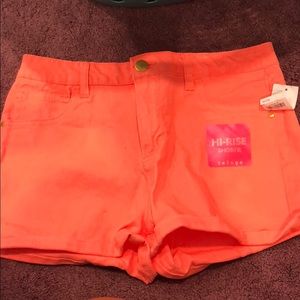 High rise bright pink shorts